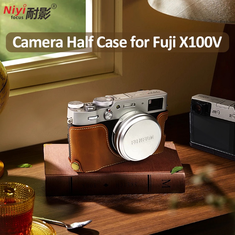 MegaGear MG1719 Ever Ready cameratas van echt leer, compatibel met Leica Q2, bruin