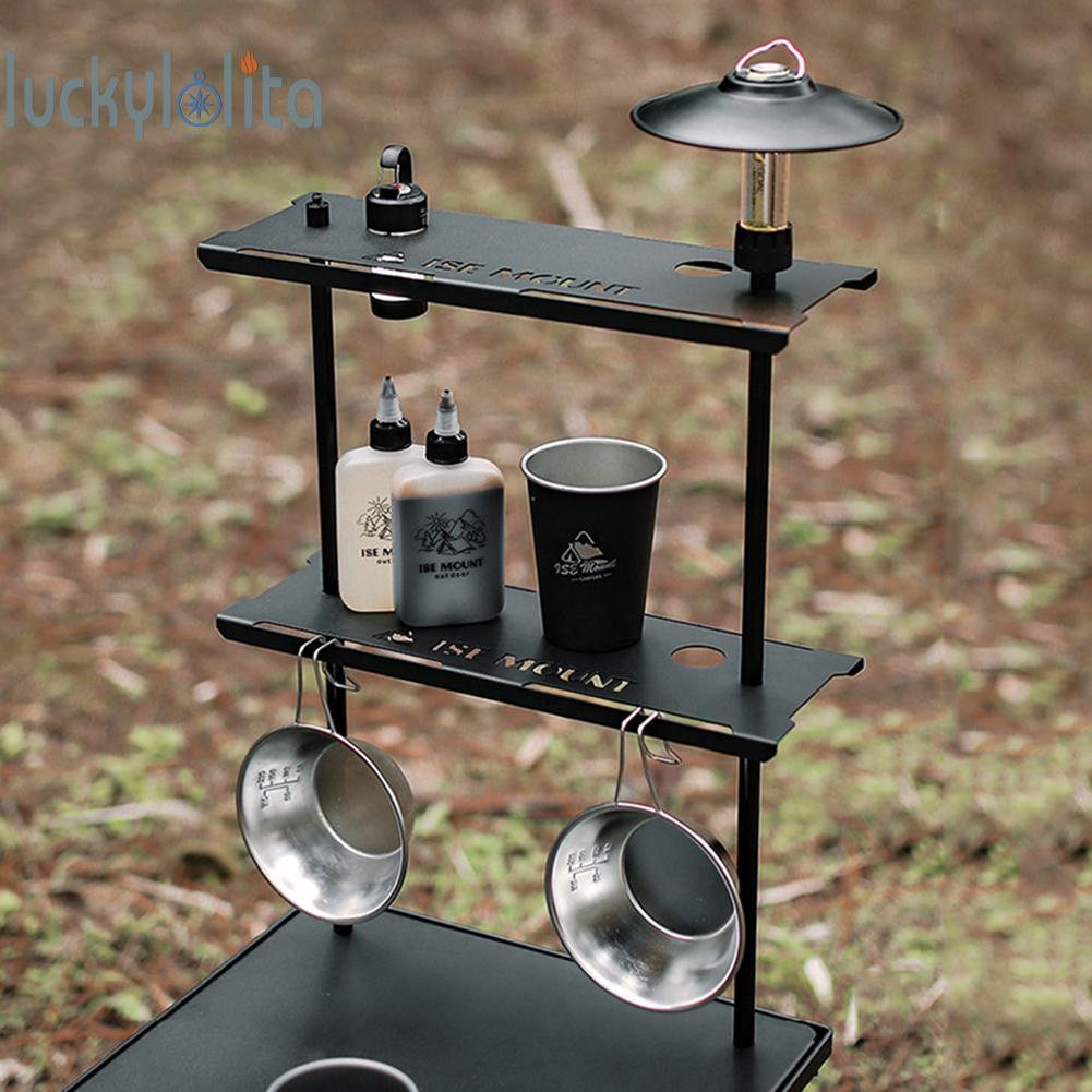 Camp Cookware Hanging Rack Shelf Pot Pan Hanger Table Stand Storage
