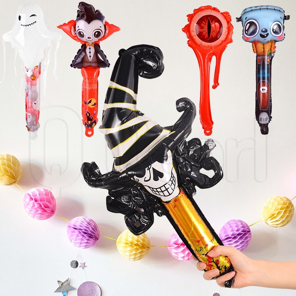 Halloween Handheld Balloon Inflatable Stick / Devil Spider Pumpkin ...