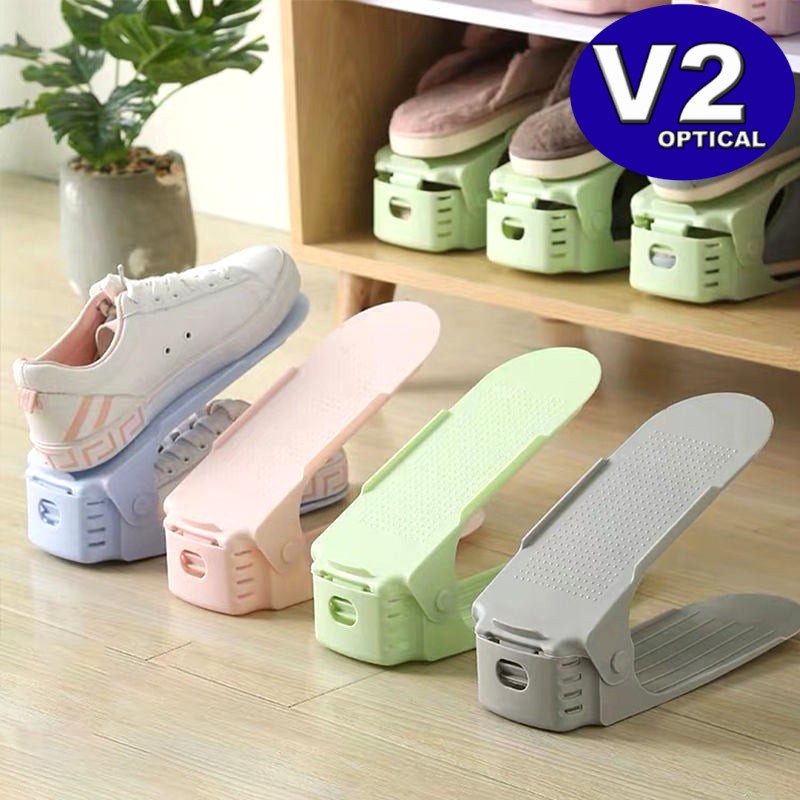 (1 PCS) Colorful Plastic Shoes Rack Storage Organizer Adjustable Shoes ...