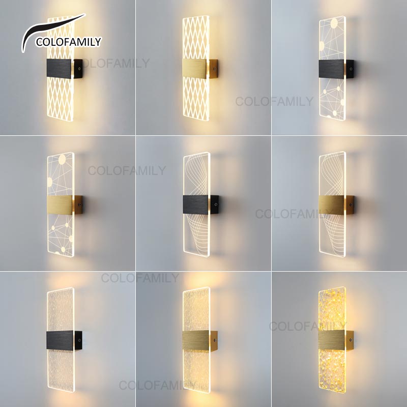 Modern LED Wall Light Living Room Bedroom Minimalist Acrylic Gold Wall