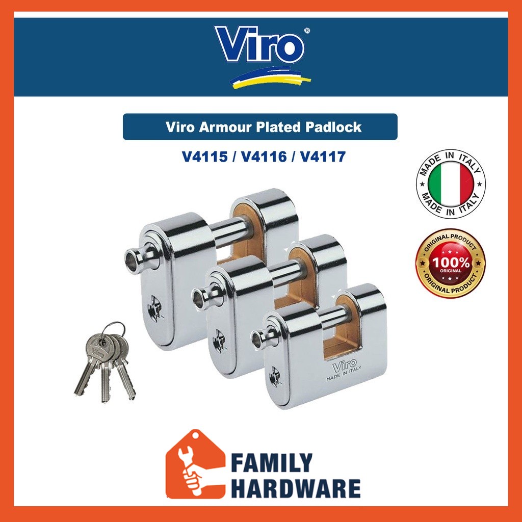 Viro panzer 4116 77mm 4117 86mm 4115 62mm Armour Plated Padlock pad ...