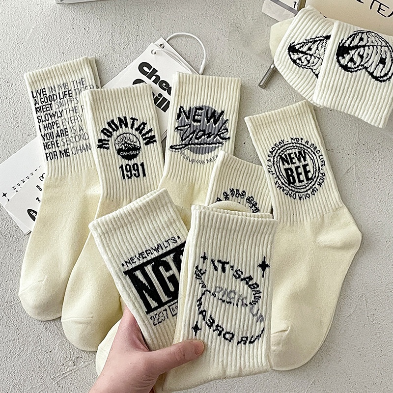 Men's pure cotton socks spring and autumn thin stockings breathable and ...
