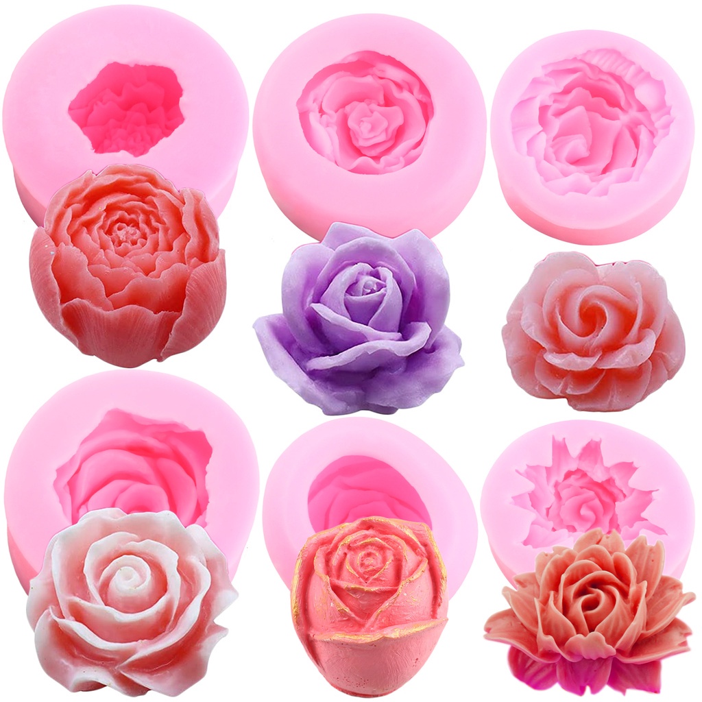 3D Rose Flower Silicone Mold Fondant Cake Decorating Tools DIY