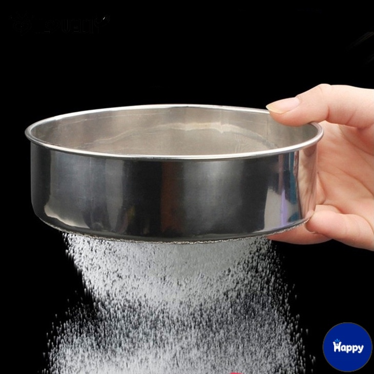 HS Professional Round Stainless Steel Powder Sieve / Handheld Fine Mesh