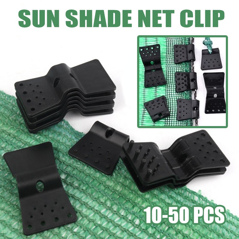10/50 PCS Sun Shade Net Clips Greenhouse Shade Cloth Jaring Hitam Clip