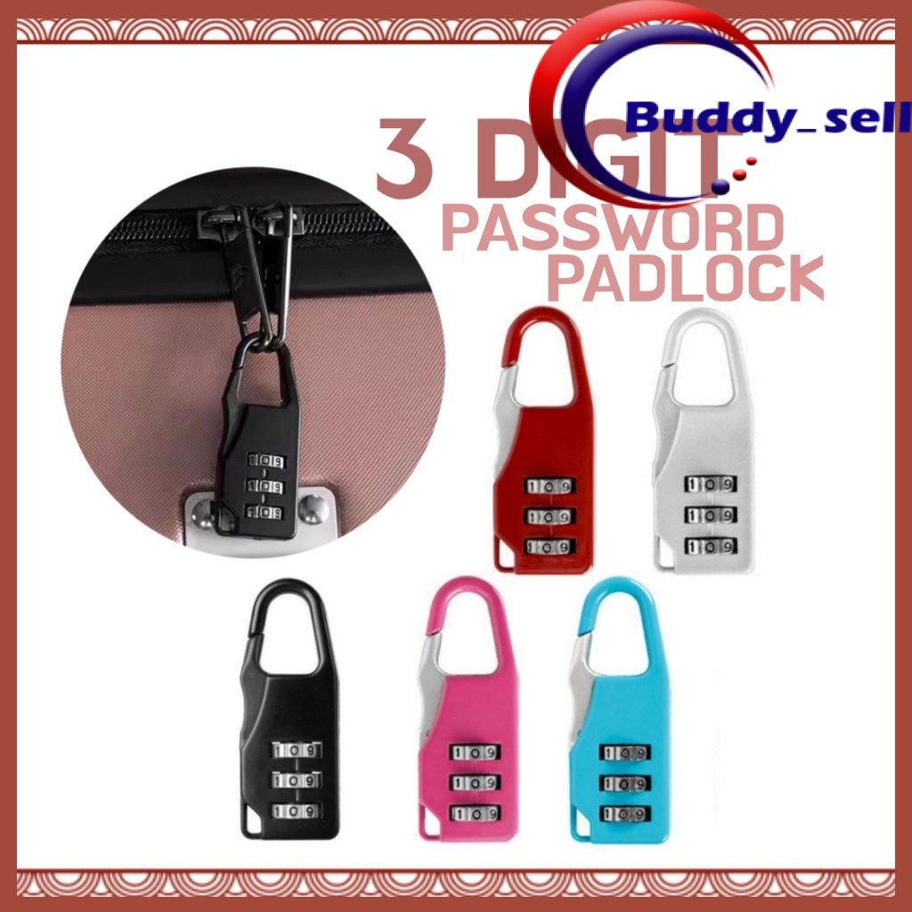 Mini Padlock Travel Lock Bag Zipper Lock Zinc Alloy Anti-theft Luggage ...