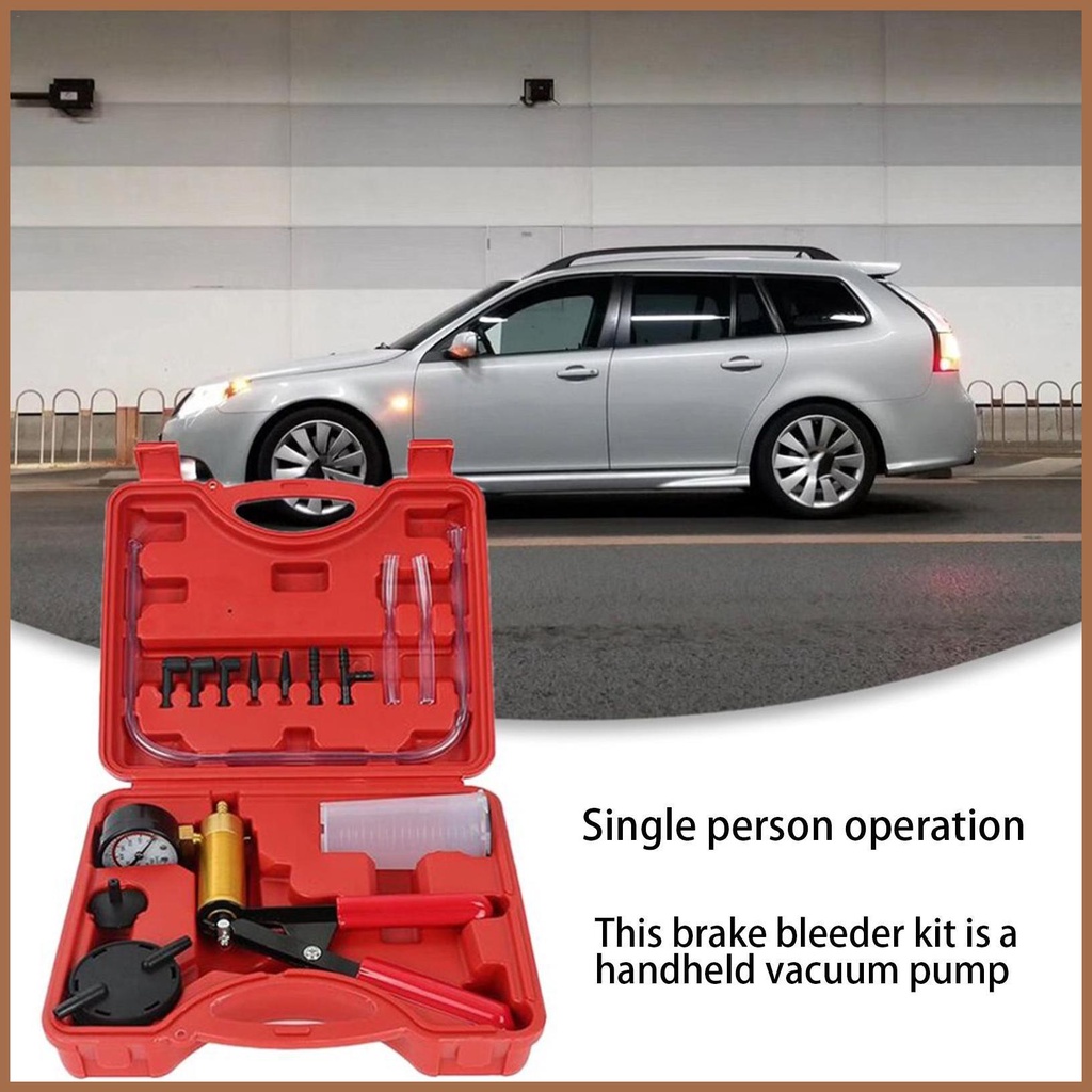 Brake Bleeder Vacuum Pump Kit 2 in 1 Handheld Vacuum Pump Brake Bleeder