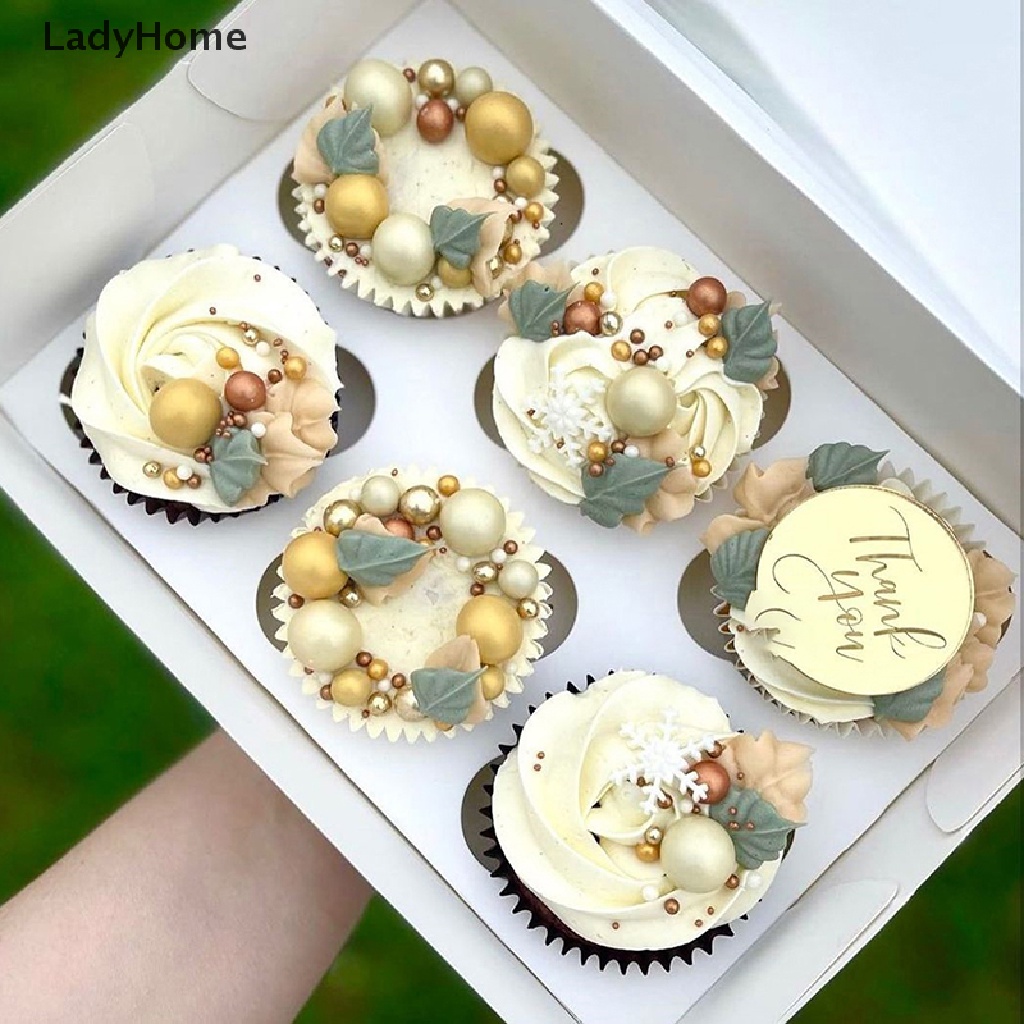 La Happy Birthday Cupcake Topper Acrylic Rose Gold Circle Cake Topper ...