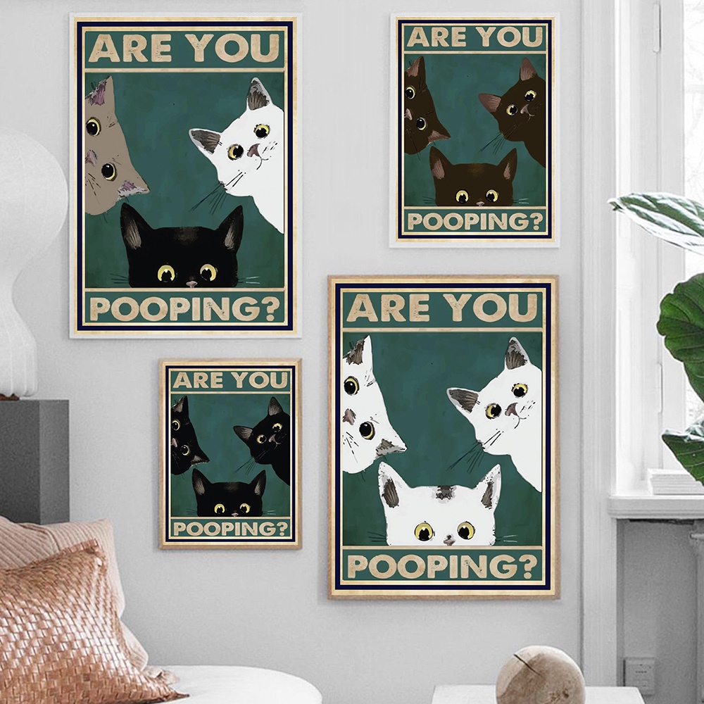 Are You Pooping Bathroom Wall Poster Funny Quote Canvas Print Cute ...