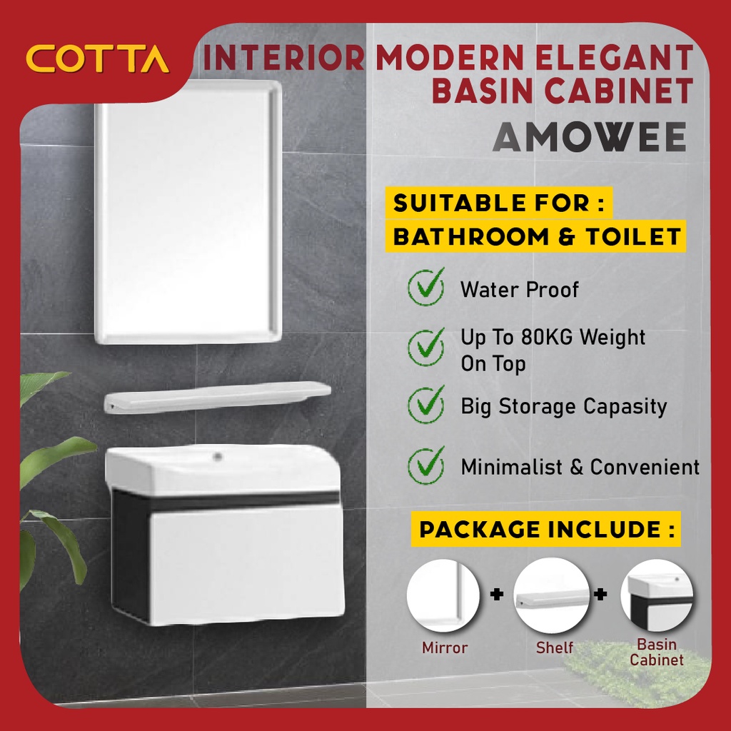 COTTA Amowee Bathroom Basin With Mirror sinki Sink