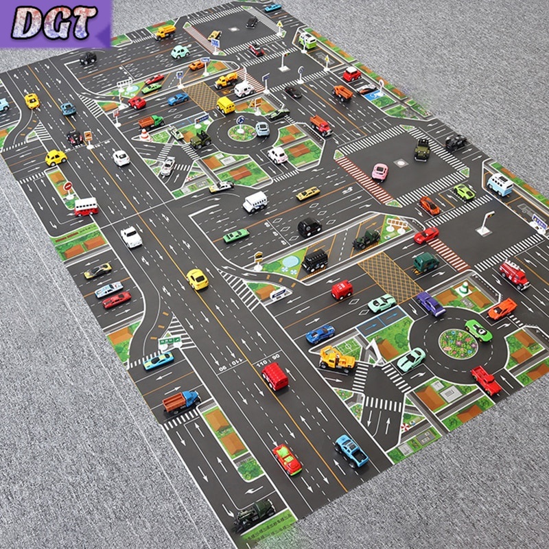 DGT Baby Play Mat City Traffic Road Map Mat Carpet City Car Parking Lot ...