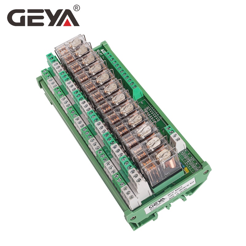 GEYA 2NG2R 12 Channel Relay Module 2NO 2NC 12VDC 24VDC DPDT Relay PCB ...