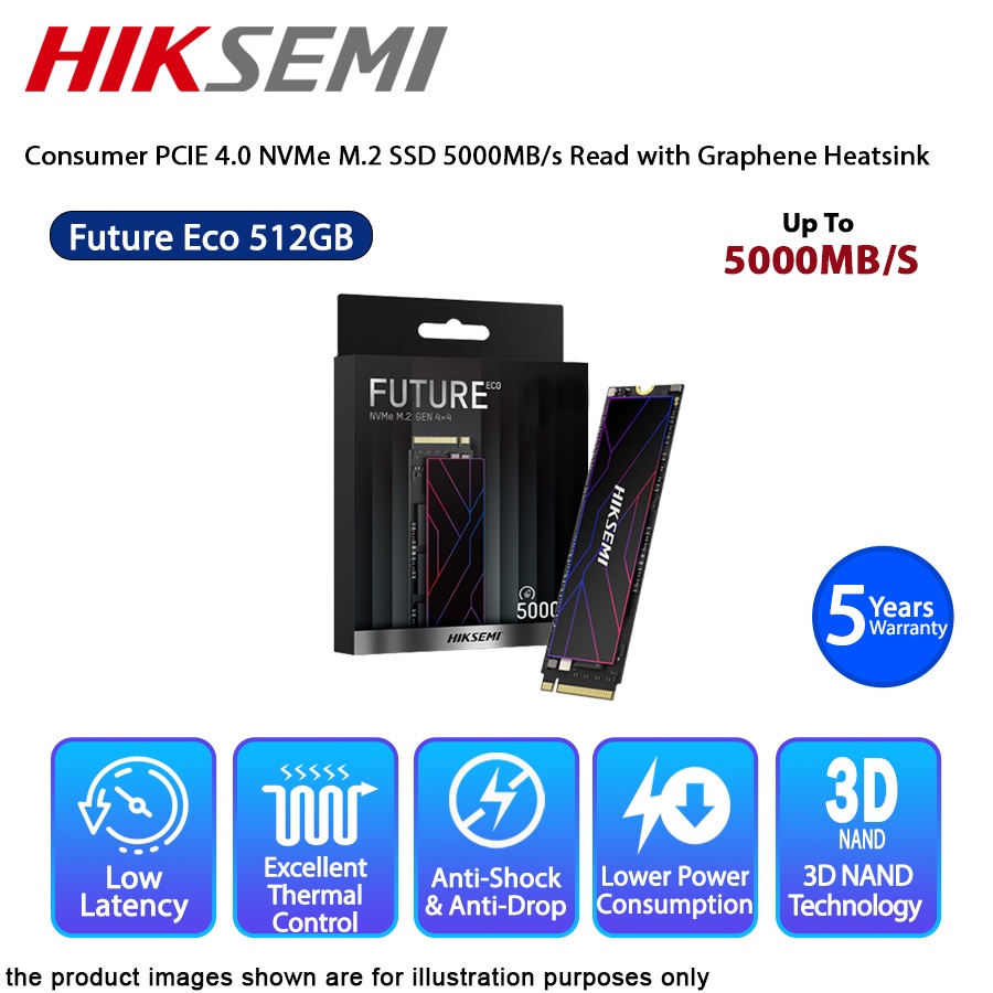 HIKSEMI FUTURE ECO Consumer PCIE 4.0 NVMe M.2 SSD 512GB 5000MB/s