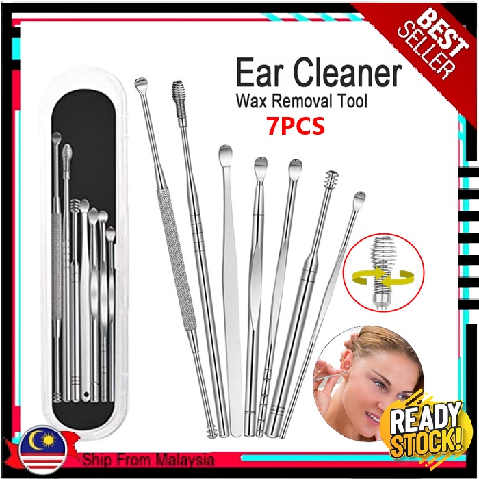 7pcs Ear Pick Earwax Removal Kit, Ear Cleansing Stainless Steel Tool