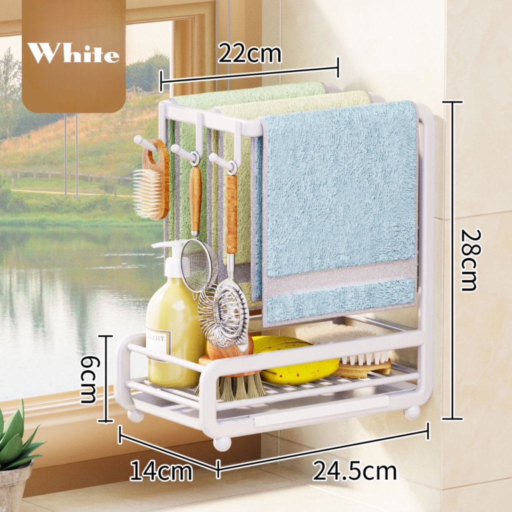 8.8 SUPER OFFER Kitchen Rag Holders Wall Mounted Towel Racks Sponge ...