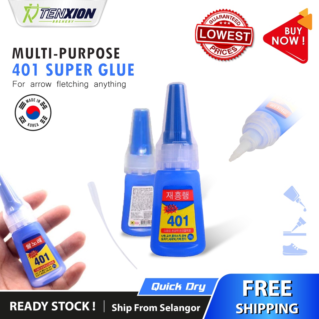 401 Adhesive Super Glue Gum Gam Cepat Kering Anak Panah Vanes Kasut