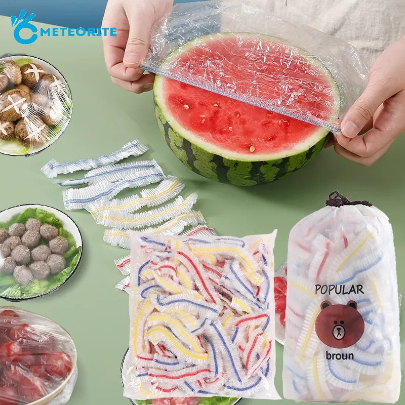 50/100Pcs Colorful Transparent Plastic Food Cover/ Disposable Food ...