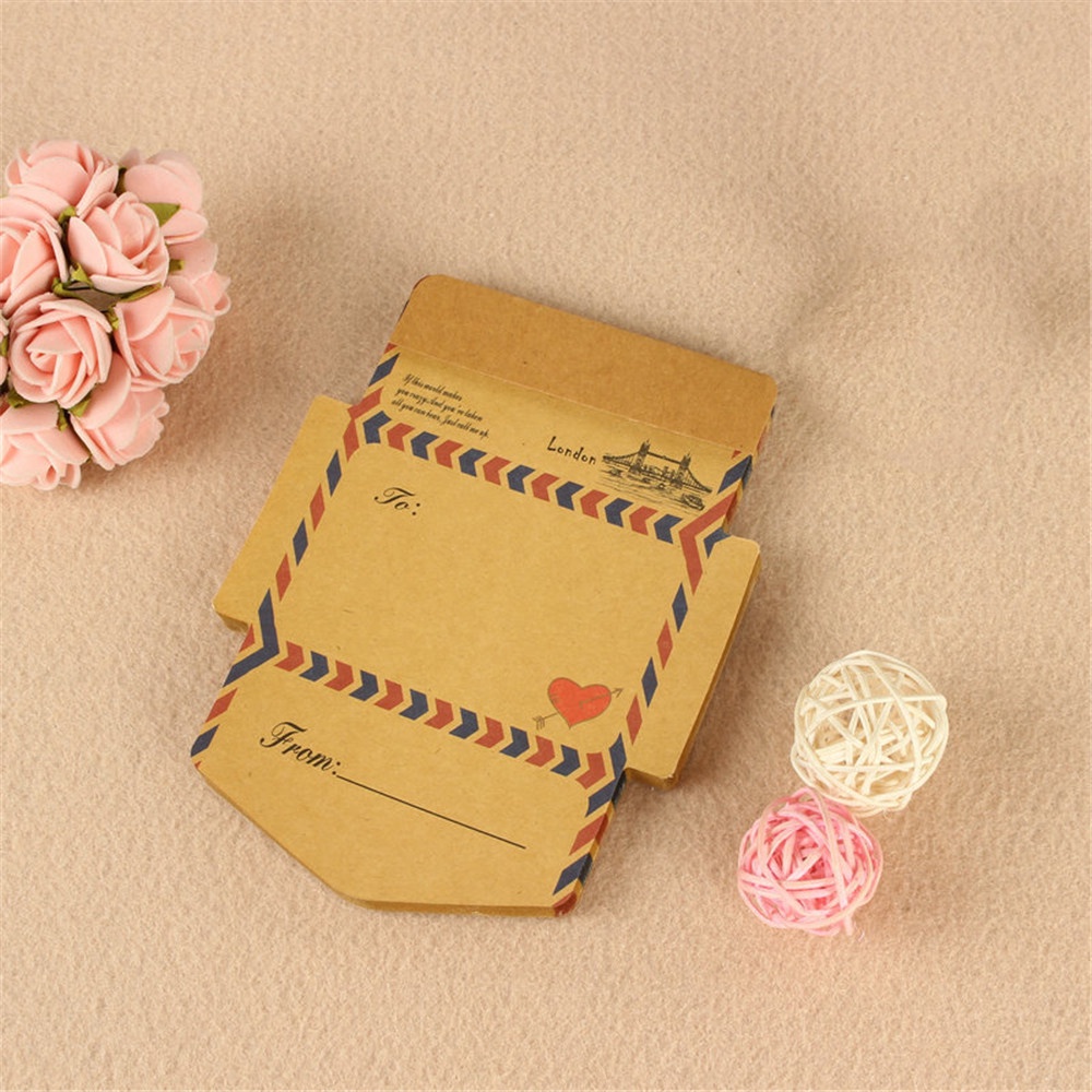 45pcs Retro Vintage Kraft Paper Envelopes Mini Cute Kawaii Cartoon ...