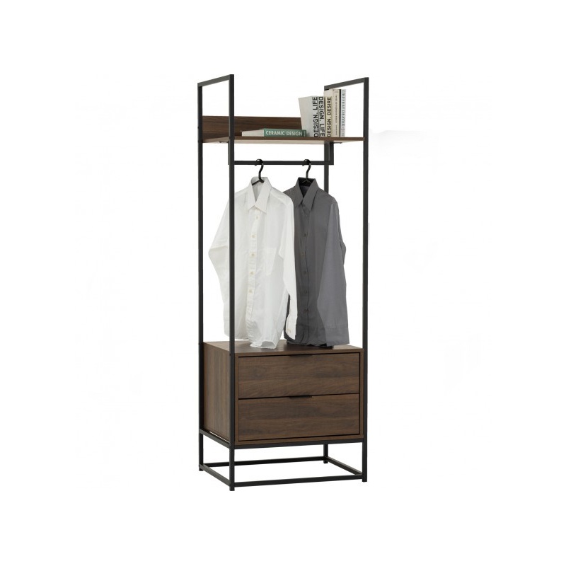 COBY Industrial Style Hanging Wardrobe With Drawer Open Shelf Rack ...