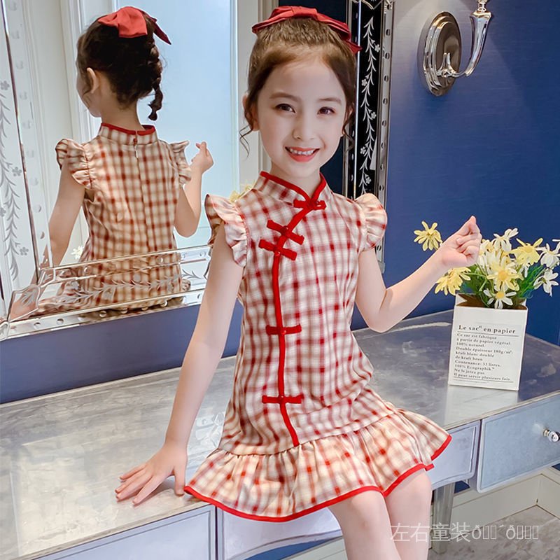 Children's cheongsam 儿童公主裙 女童旗袍连衣裙 中国风宝宝旗袍 Children's princess dress ...