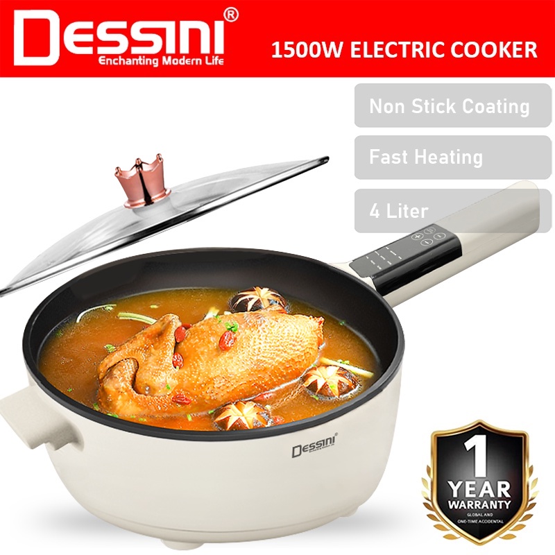DESSINI ITALY Electric Cooker Steamboat Hot Pot Non Stick Frying Wok ...