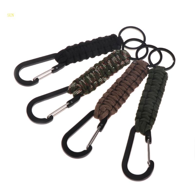 SUN Braided Lanyard Keychain Braided Paracord Carabiner Keychain
