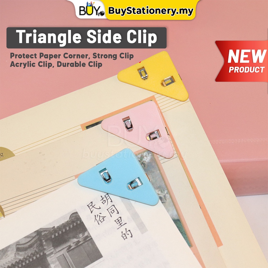 Ins 40 Sheets Corner Set Triangle Paper Clips Transparent / Solid Pages ...