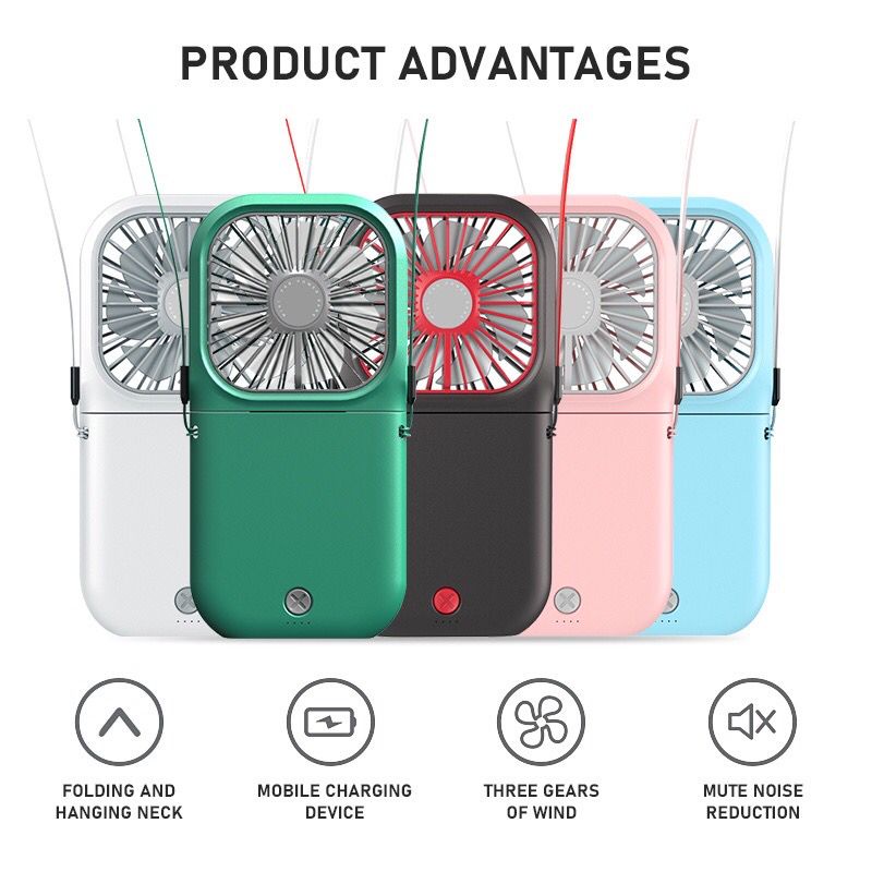 B.S.B 3000MHA powerbank Fan Multifunctional foldable fan Portable