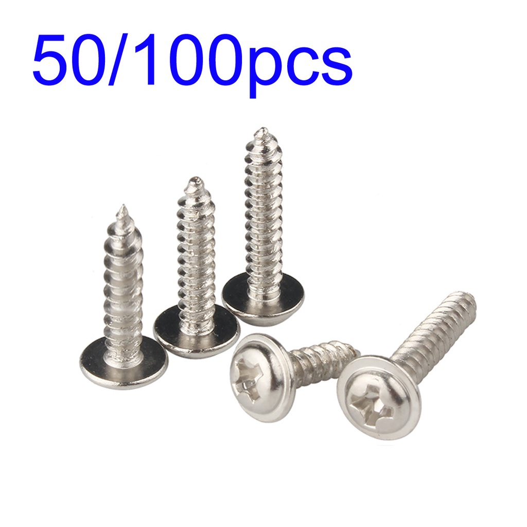 50pcs 100pcs servo screws M2.5 mm x 12mm Cross selftapping w/ washer