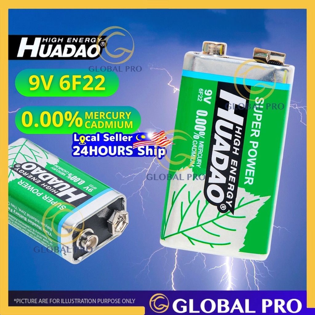 [ 1PC ] 9V Battery Carbon Battery LongLasting Smoke Alarm Batteries