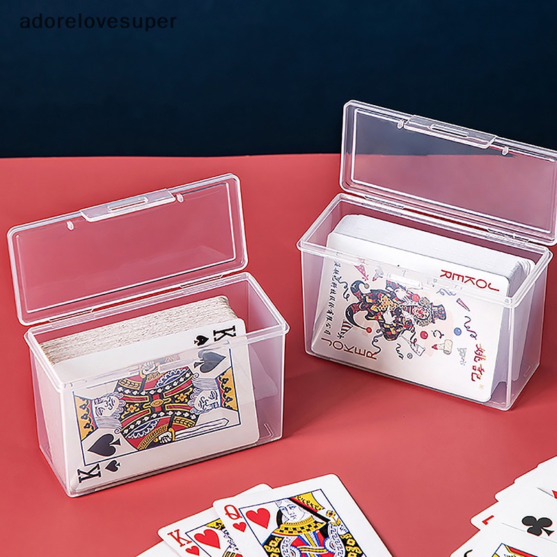 AD1MY New Transparent Plastic Boxes Playing Cards Container PP Storage