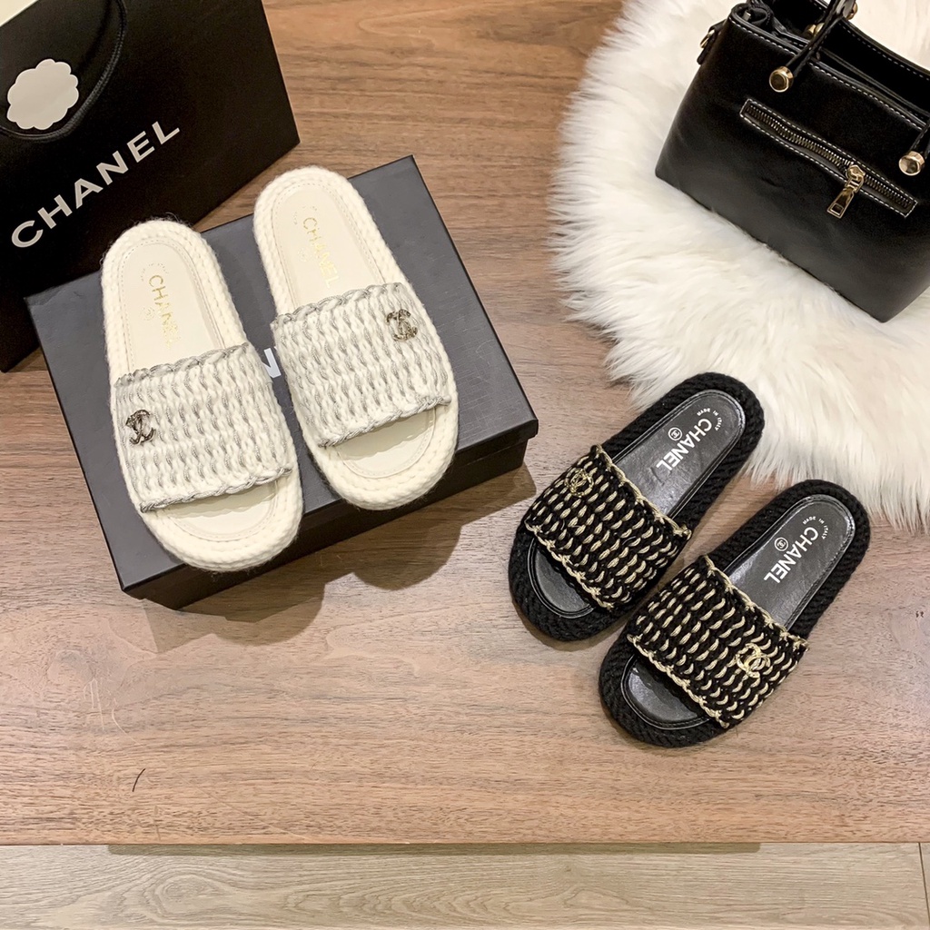 Chanel discount beaded slides