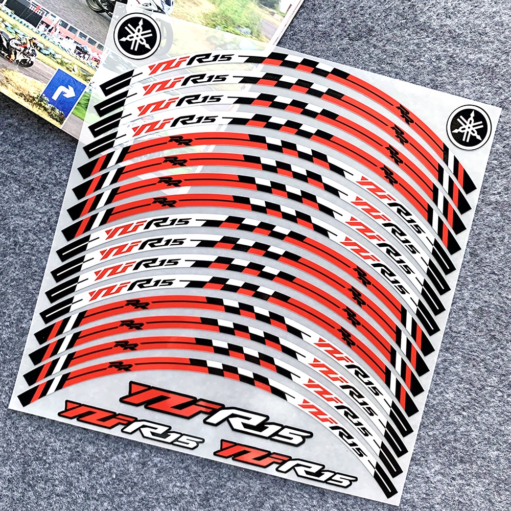 For Yamaha YZF R15 Reflective Motorcycle Wheel Hub Stickers Motor ...