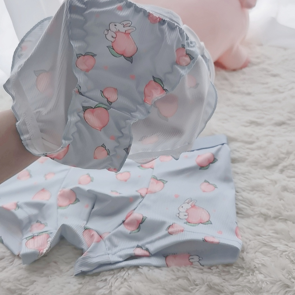 4 Pcs Style Cute Rabbit & Cherry Print Underwears