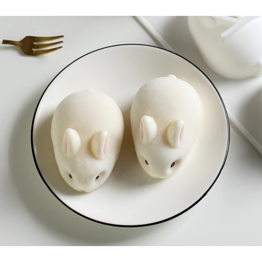 DIY Rabbit Pudding Mold Silicone Jelly Mousse Milk Jelly Bowl Cake ...