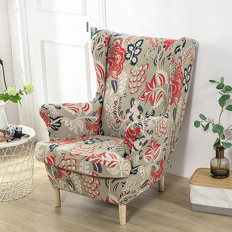 Wing Chair Slipcovers Pieces Stretch Spandex Wingback Chair