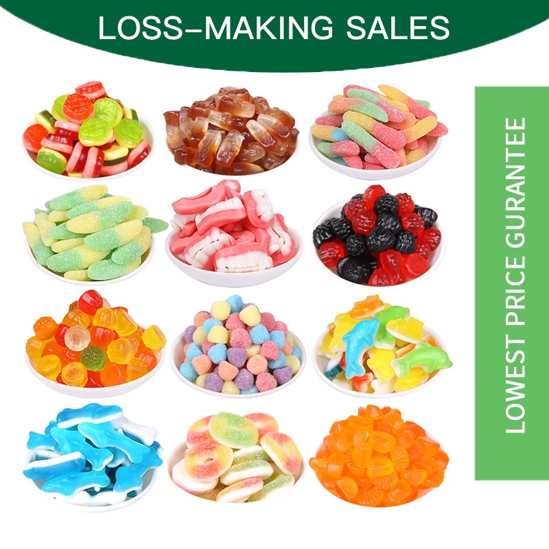 500g Candy Sweet Sour Halal 1kg Marshmallow Plain White Colorful Mix