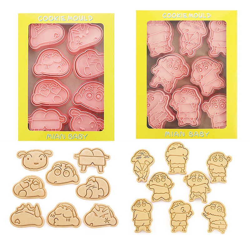 8pcs/Set Crayon Shin-chan Biscuit Mold Cookie Cutter Cartoon 3D ...