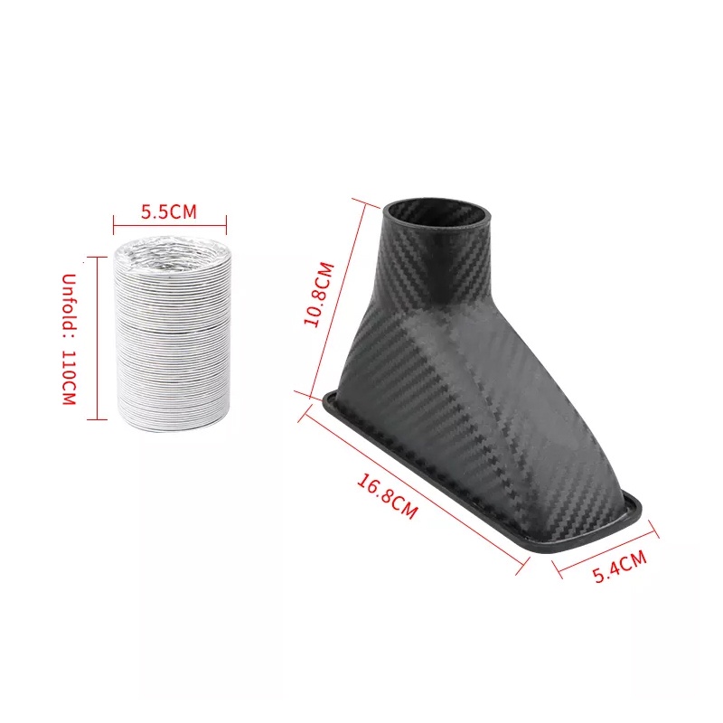 Air Intake Vent Car Front Bumper Grille Inlet Pipe Kit Injection System ...