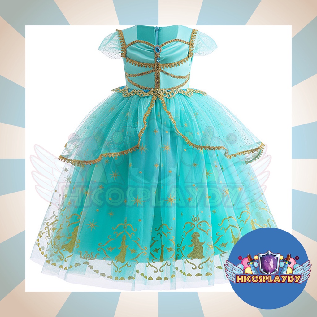 hiCosplaydy Kids Aladdin Princess Jasmine Princess Elegant Aladdin