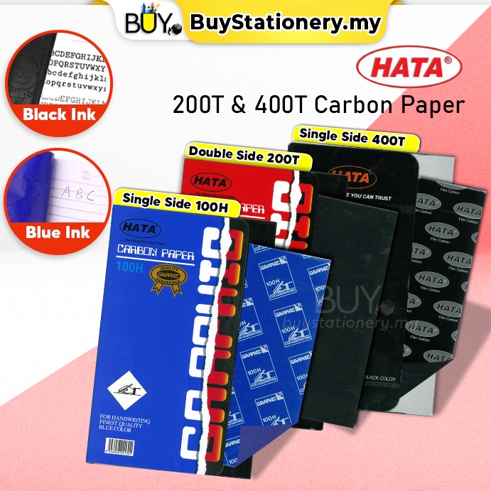 Hata Black Carbon Paper Double Sided 100H 200T 400T Kertas Karbon