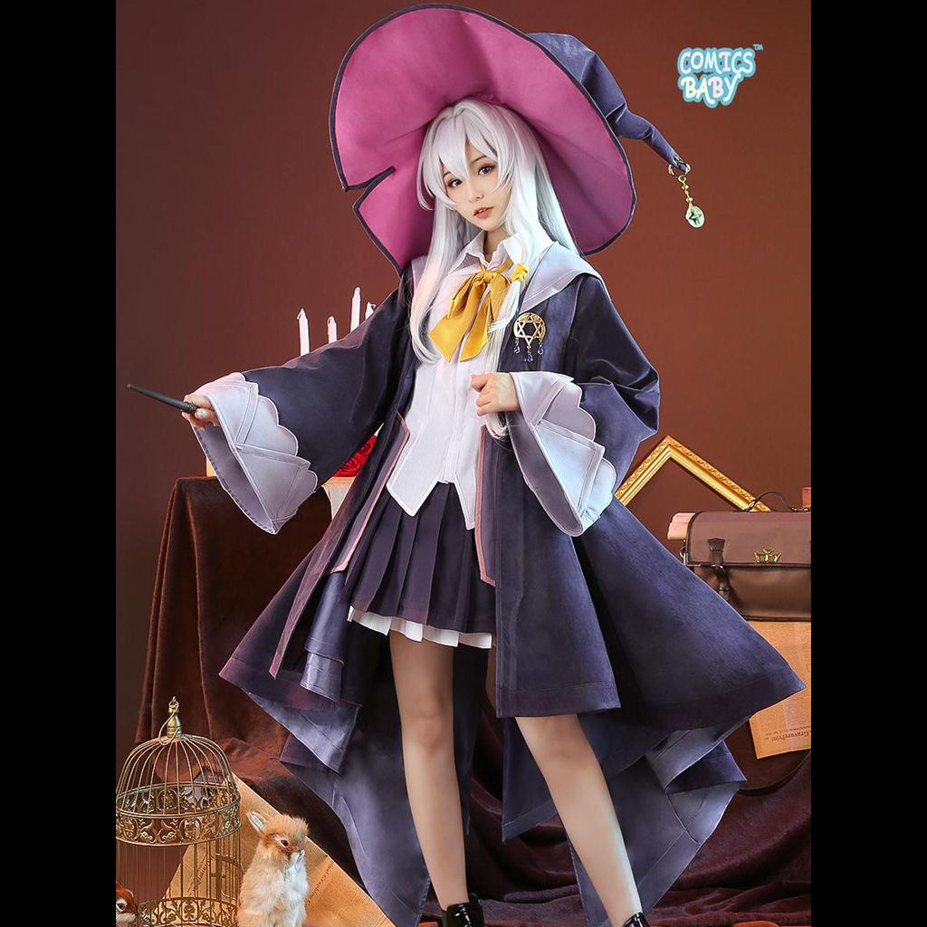 Anime The Journey of Elaina Cosplay Costume Hat Wig Witch Outfit
