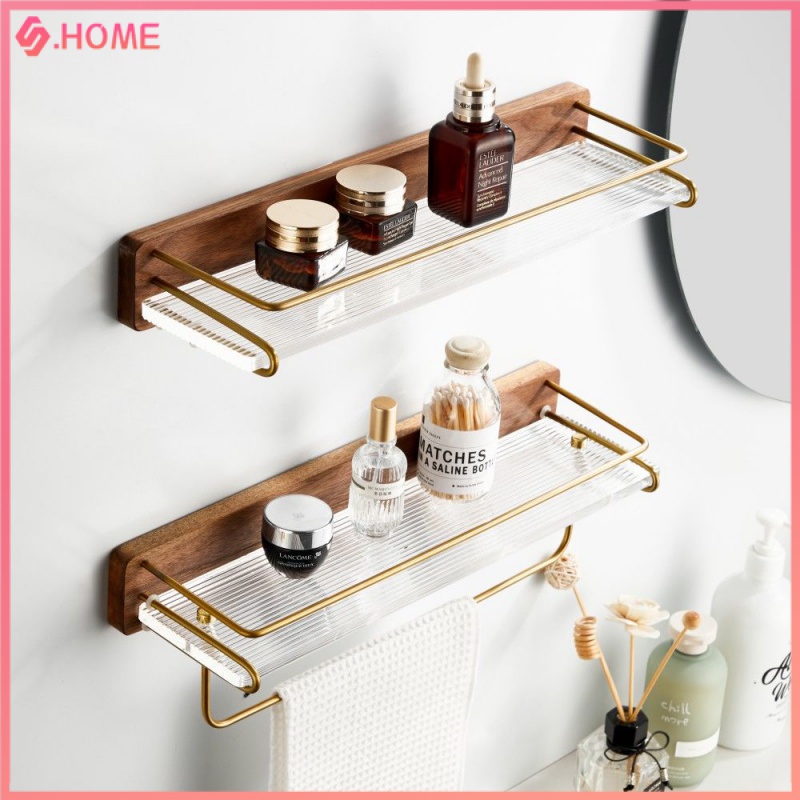 Solid wood toilet shelf acrylic wallmounted wallmounted, non
