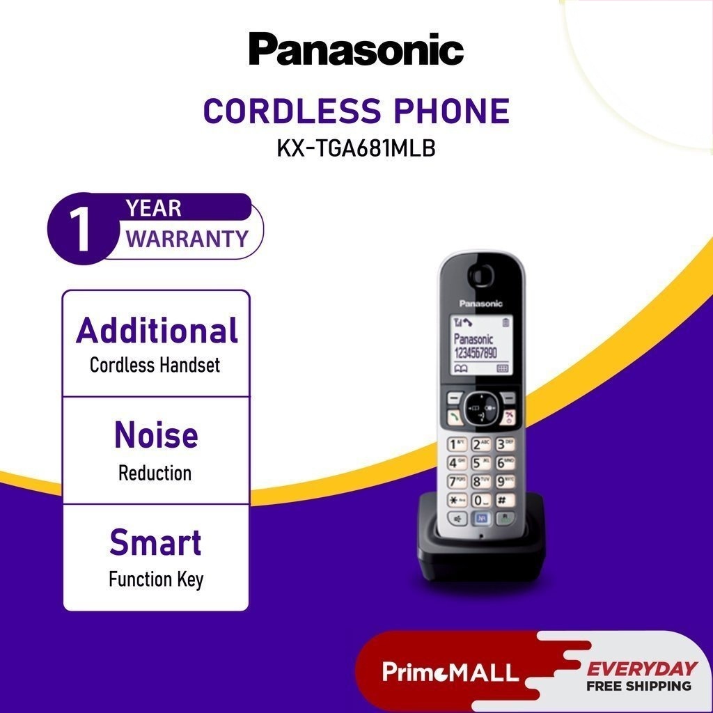 PANASONIC TGA681 Cordless Optional Handset KX-TGA681MLB Expandable ...