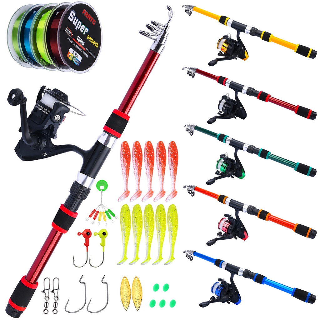 Rod Reel Combo Collapsible Fishing Pole Walmart Plusinno