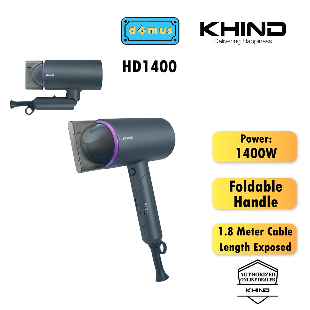Khind Foldable Handle Hair Dryer (1400W) HD1400 Shopee Malaysia