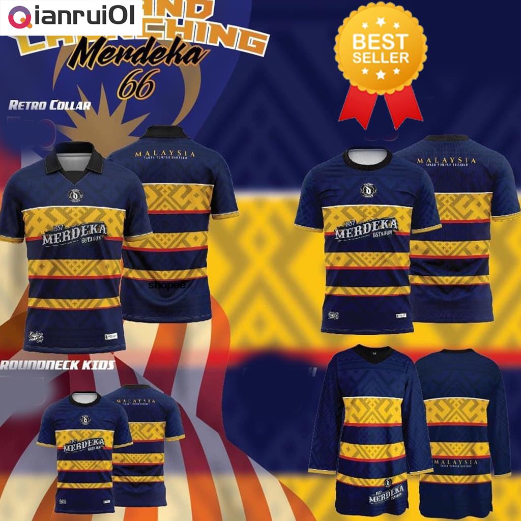 (Qianrui01) MERDEKA 66 TAHUN Baju Full Sublimation Printing Jersey