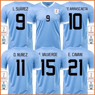 Uruguay 2018 Home L. Suarez #9 Jersey Name Set