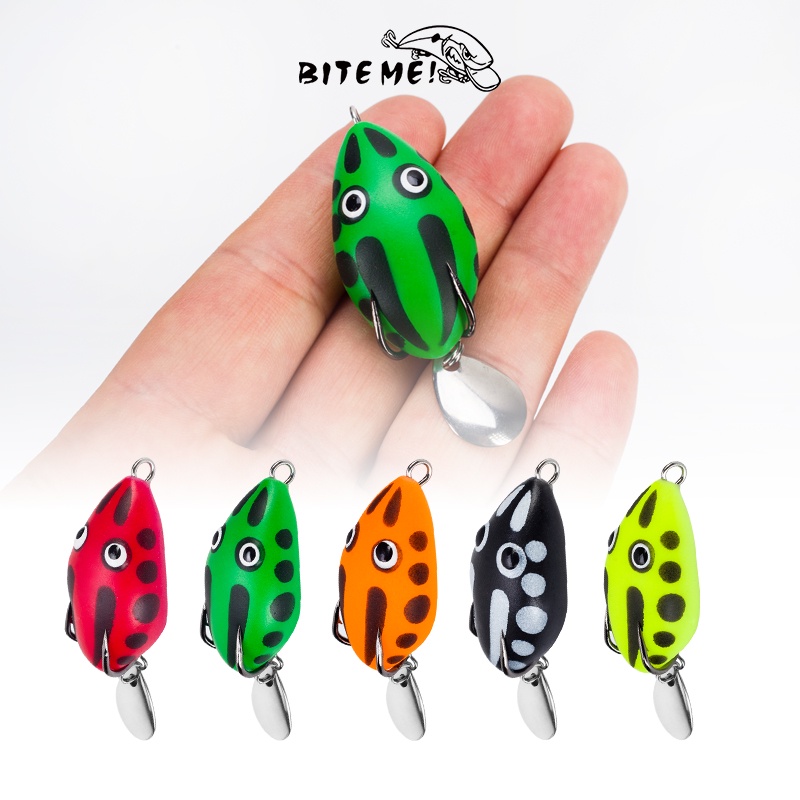4cm/5.6g 1pcs Mini Soft Frog Topwater Colorful Frog Fishing Baits  Simulation 3D Eyes Frog Fishing Lure for Freshwater Saltwater